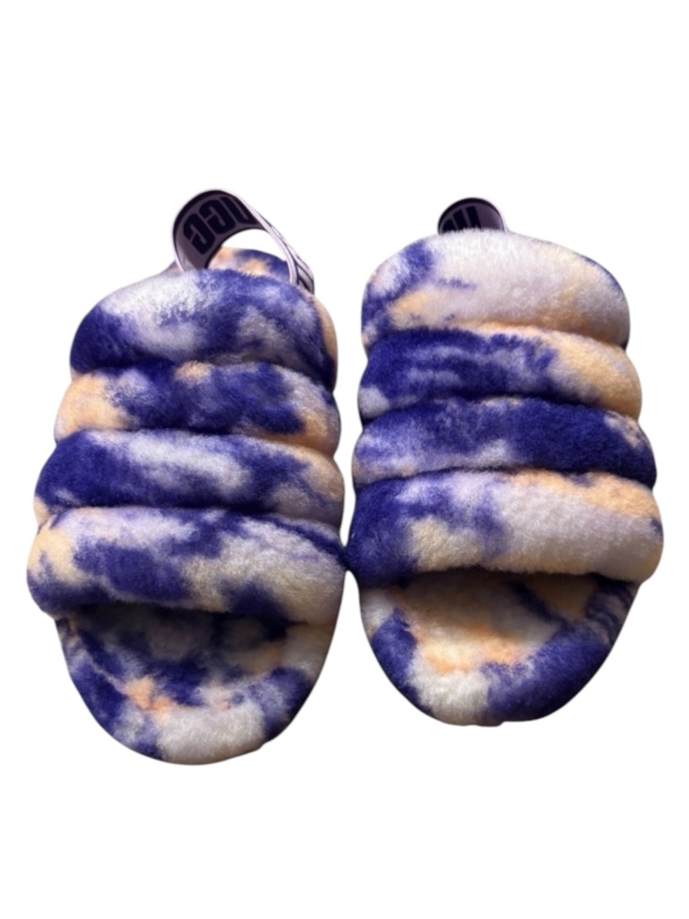 UGG Fluff Yeah Slide Sling Back Sandals in Purple/Pink Tie-Dye Size 7 — SASSY!!!